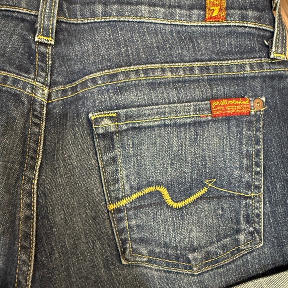 7 For All Mankind Denim - 7 For All Mankind Dark Blue denim roll short